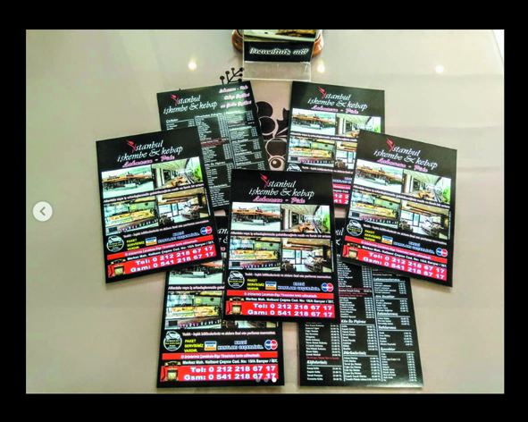 Broş&uuml;r A/5 Ebatında 130 gr. Kuşe &Ccedil;ift Y&ouml;n Renkli